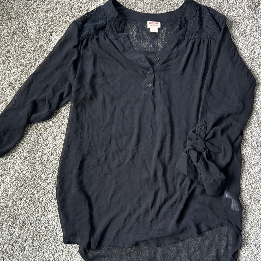 Mossimo Supply Co Black Blouse Elegant Top